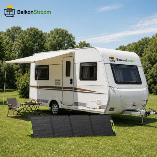 100W Opvouwbaar Zonnepaneel | 4-Paneels met Kickstands | BalkonStroom