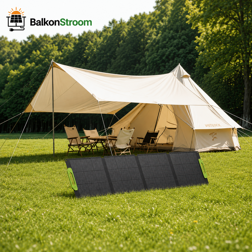 200W Opvouwbaar Zonnepaneel | 4-Paneels met Kickstands | BalkonStroom