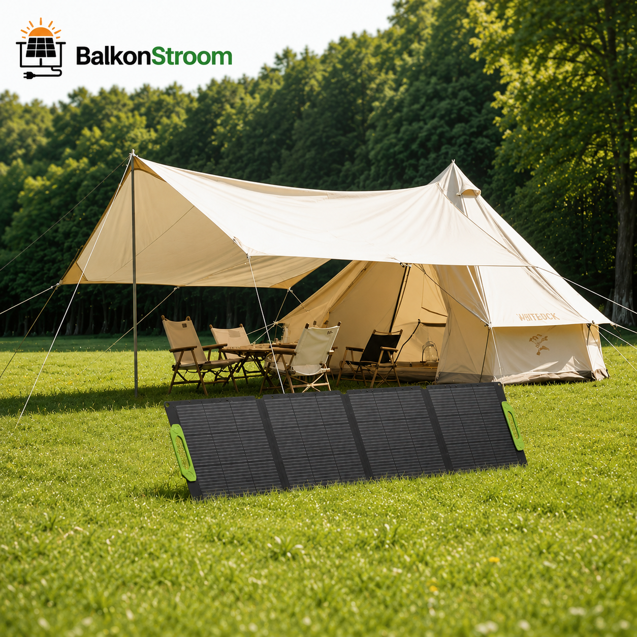 200W Opvouwbaar Zonnepaneel | 4-Paneels met Kickstands | BalkonStroom