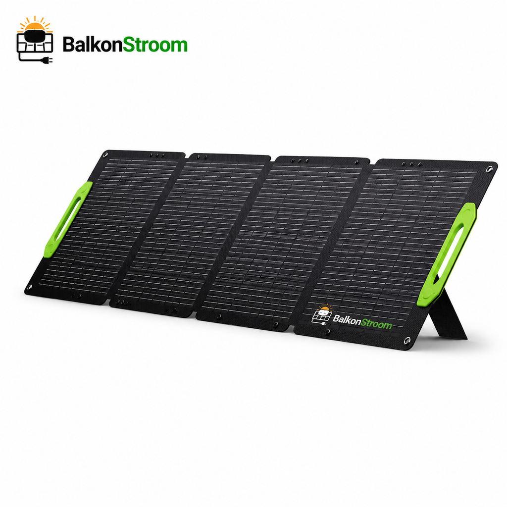 200W Opvouwbaar Zonnepaneel | 4-Paneels met Kickstands | BalkonStroom