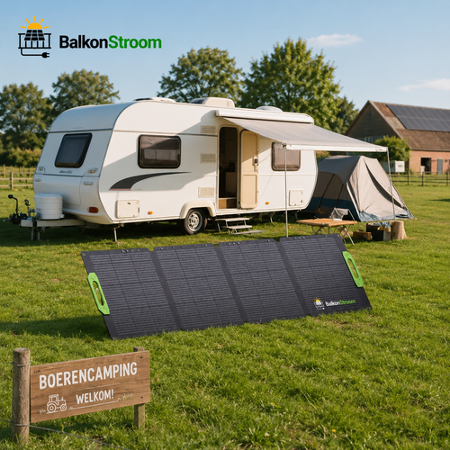 300W Opvouwbaar Zonnepaneel | 4-Paneels met Kickstands | BalkonStroom
