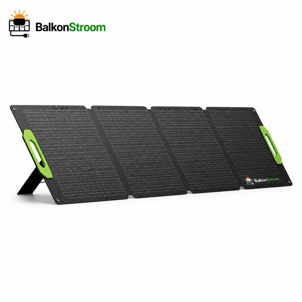 300W Opvouwbaar Zonnepaneel | 4-Paneels met Kickstands | BalkonStroom