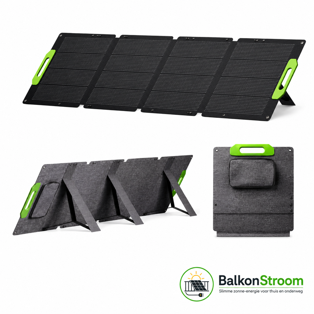 Opvouwbaar zonnepaneel 400W met 4 panelen en kickstands voor draagbare zonne-energie buitenshuis