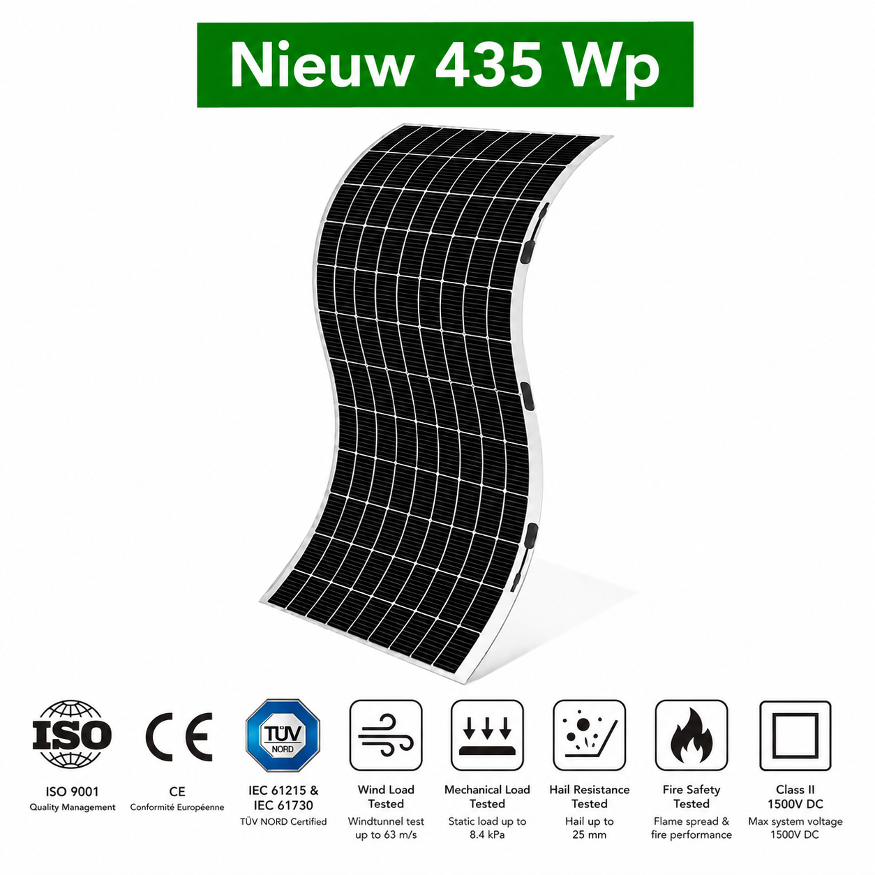 Polyshine Solar 435Wp Lichtgewicht Flexibel Zonnepaneel – 7,9 kg