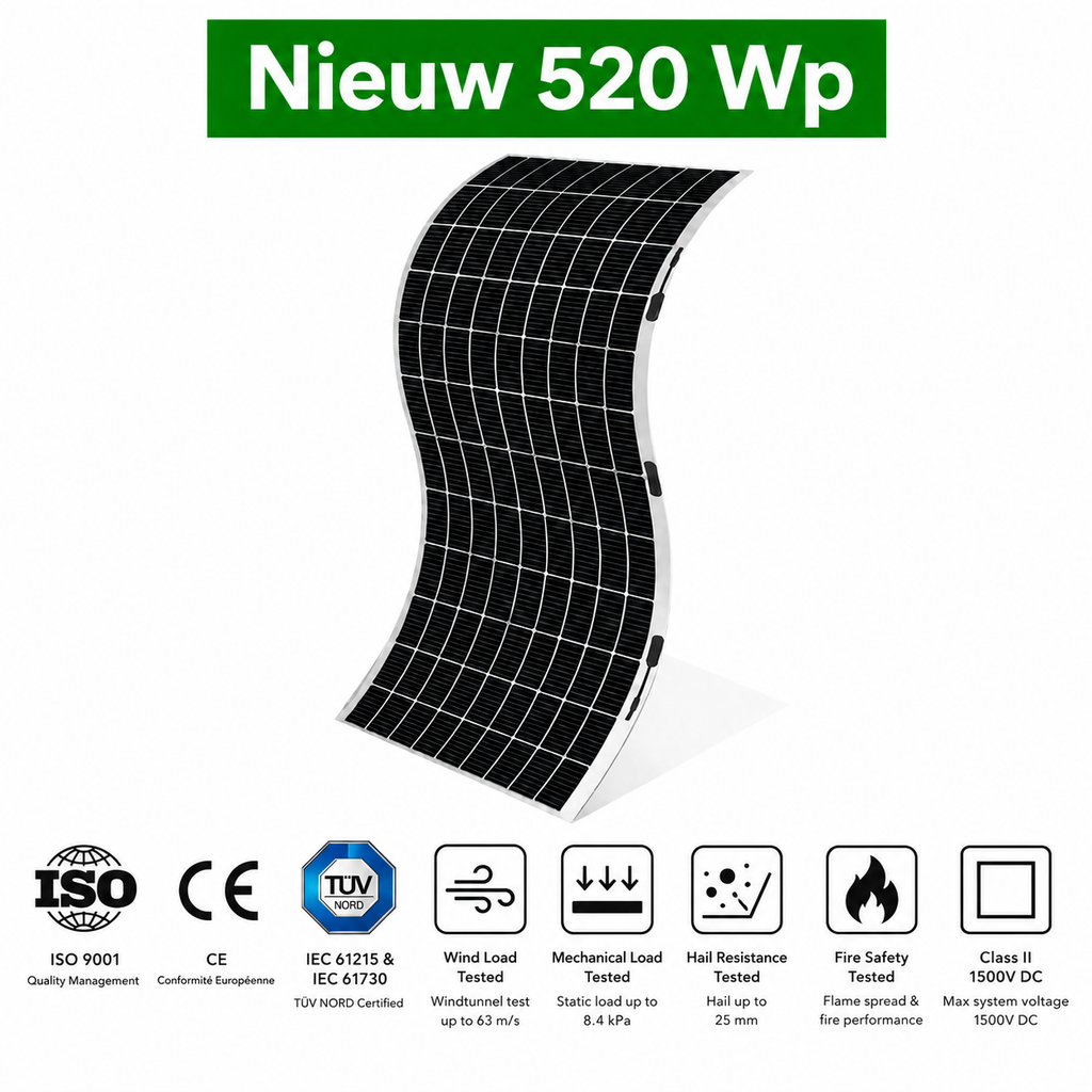 Polyshine Solar 520Wp Lichtgewicht Flexibel Zonnepaneel – 9,5 kg