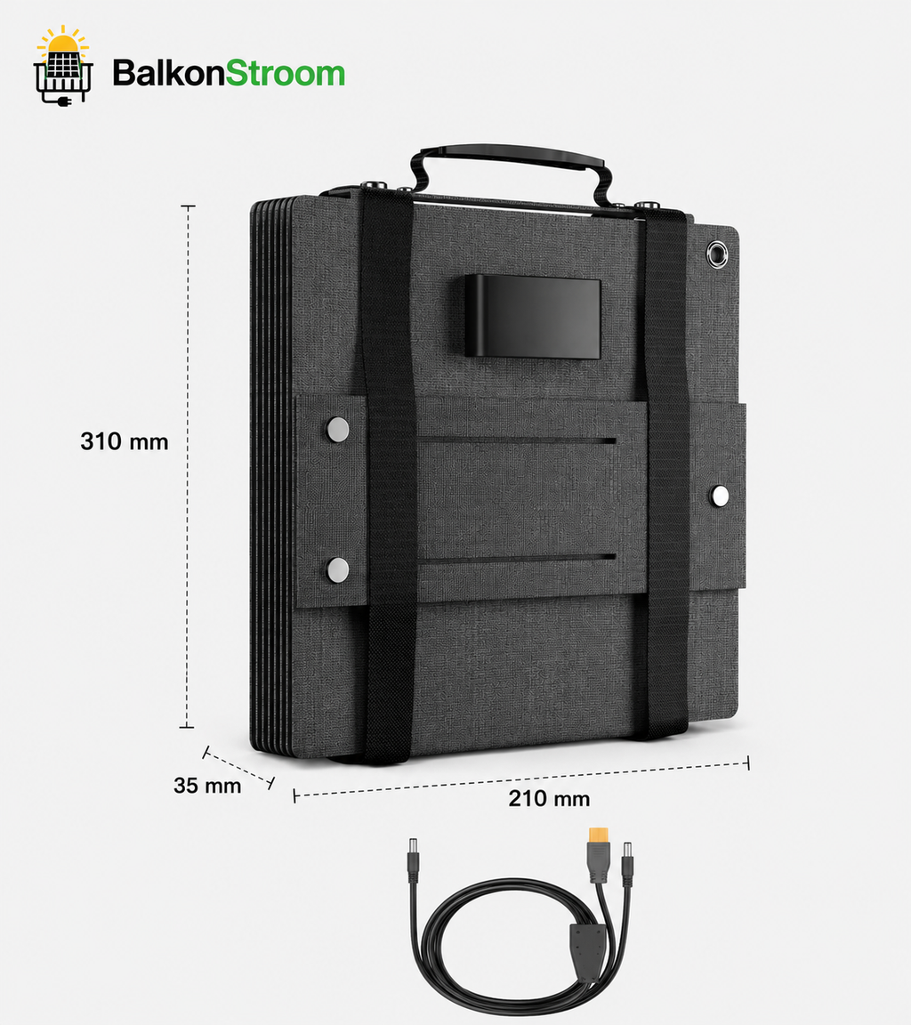 60W Opvouwbaar Zonnepaneel | USB-C & USB | BalkonStroom