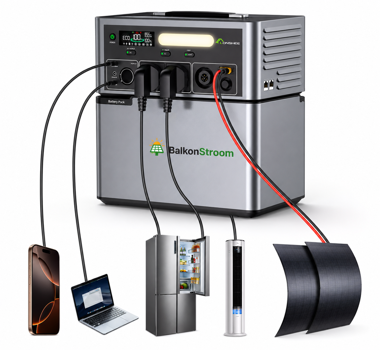 Lionshee LS-IB2500 | 2500W Omvormer + 1024Wh Accu | All-in-One Off-Grid Unit